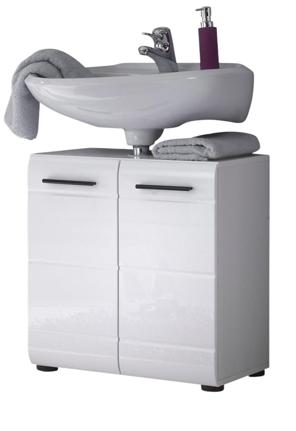 Top.Furn Waschbeckenunterschrank Weiß Hochglanz 31x56x60 cm