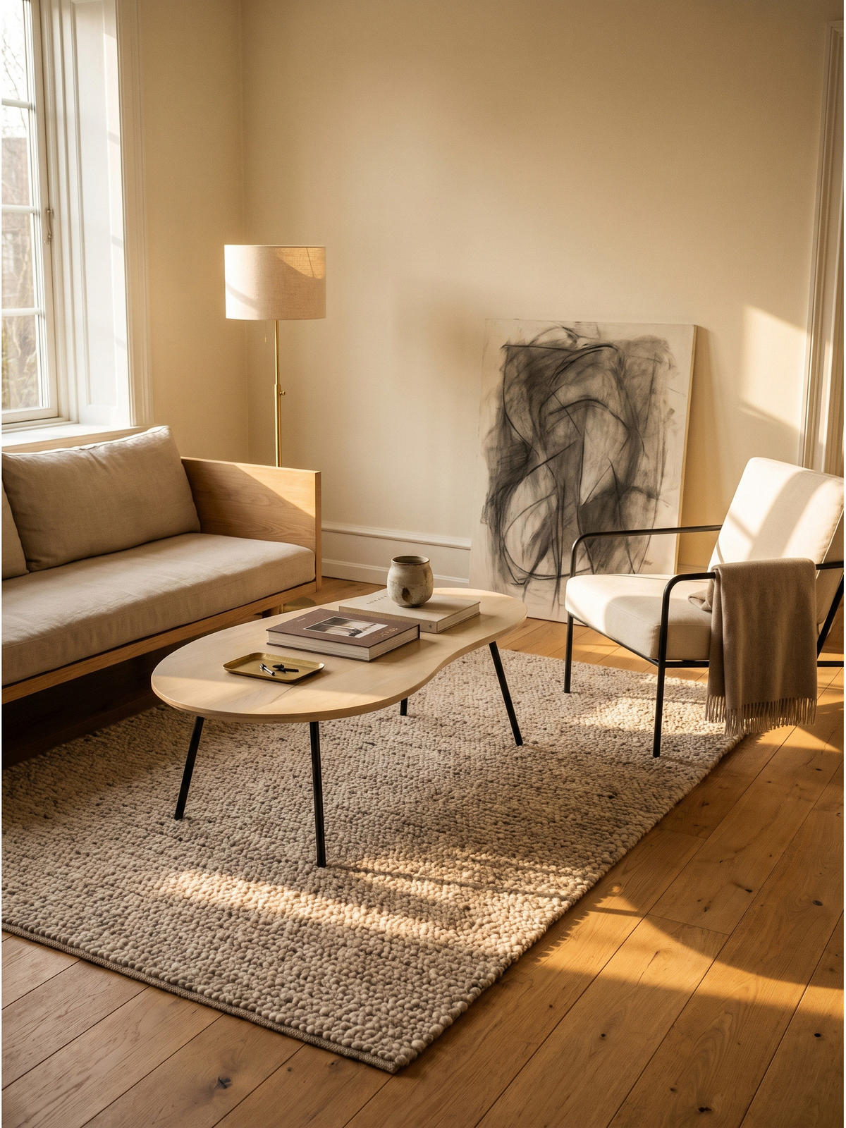 SOFATISCH CALABRIA, Mango Massivholz, in Nierenform, Weiß-Mango, 122 x 63 x 36 cm - Schwarz/Weiß, Holz/Metall (63/122/36cm) - KADIMA DESIGN
