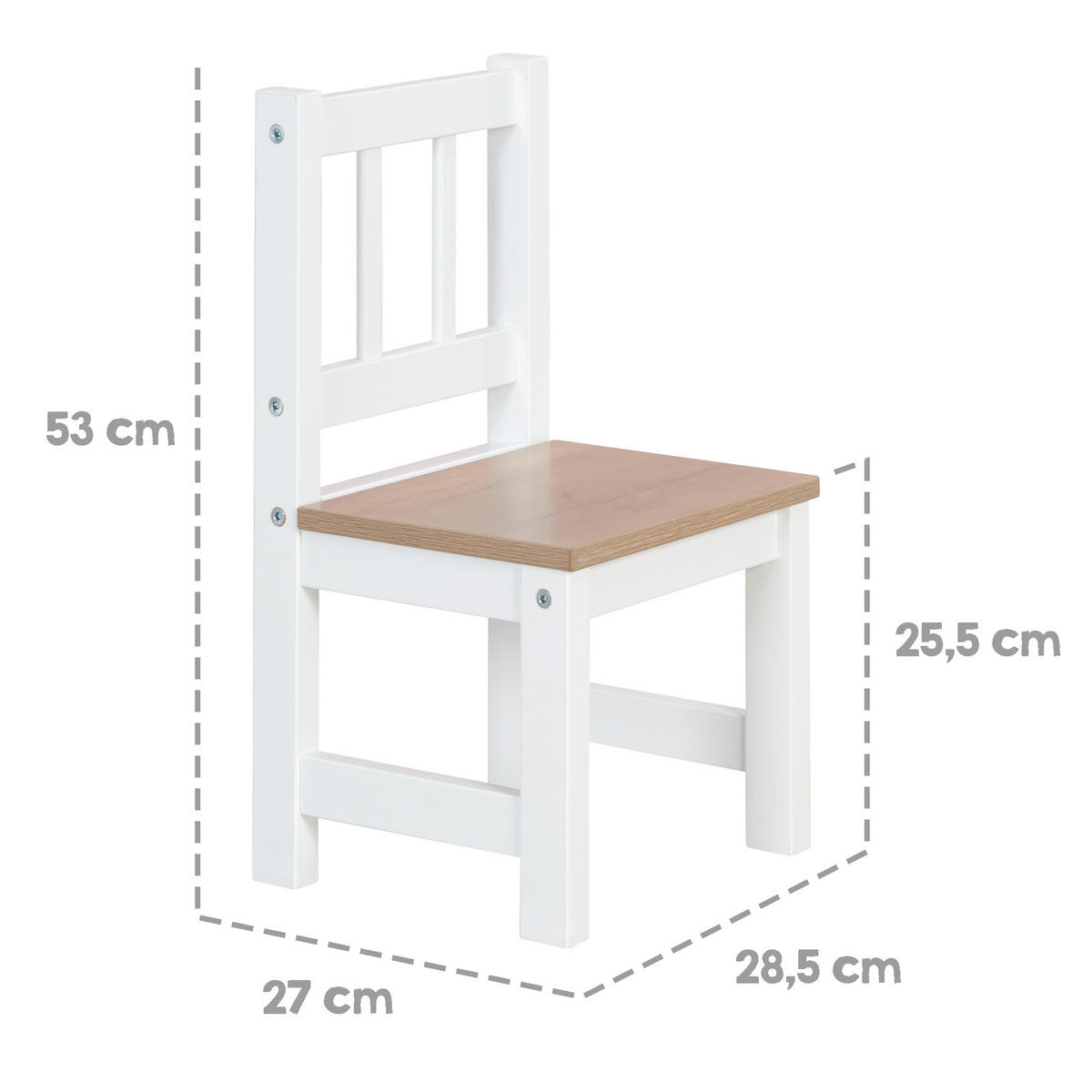 KINDERSITZGRUPPE Woody - Weiß/Sonoma Eiche, Holzwerkstoff (56/49/56cm) - Roba
