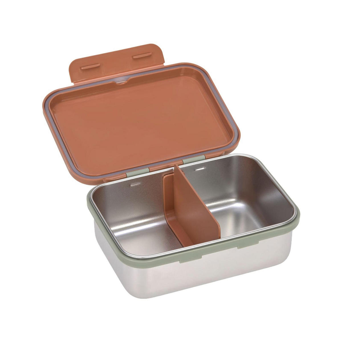 EDELSTAHL LUNCHBOX Happy Prints Karamell 17,3 x 13,3 x 6,9 cm - Braun, Metall (13.3/6.9/17.3cm) - Lässig