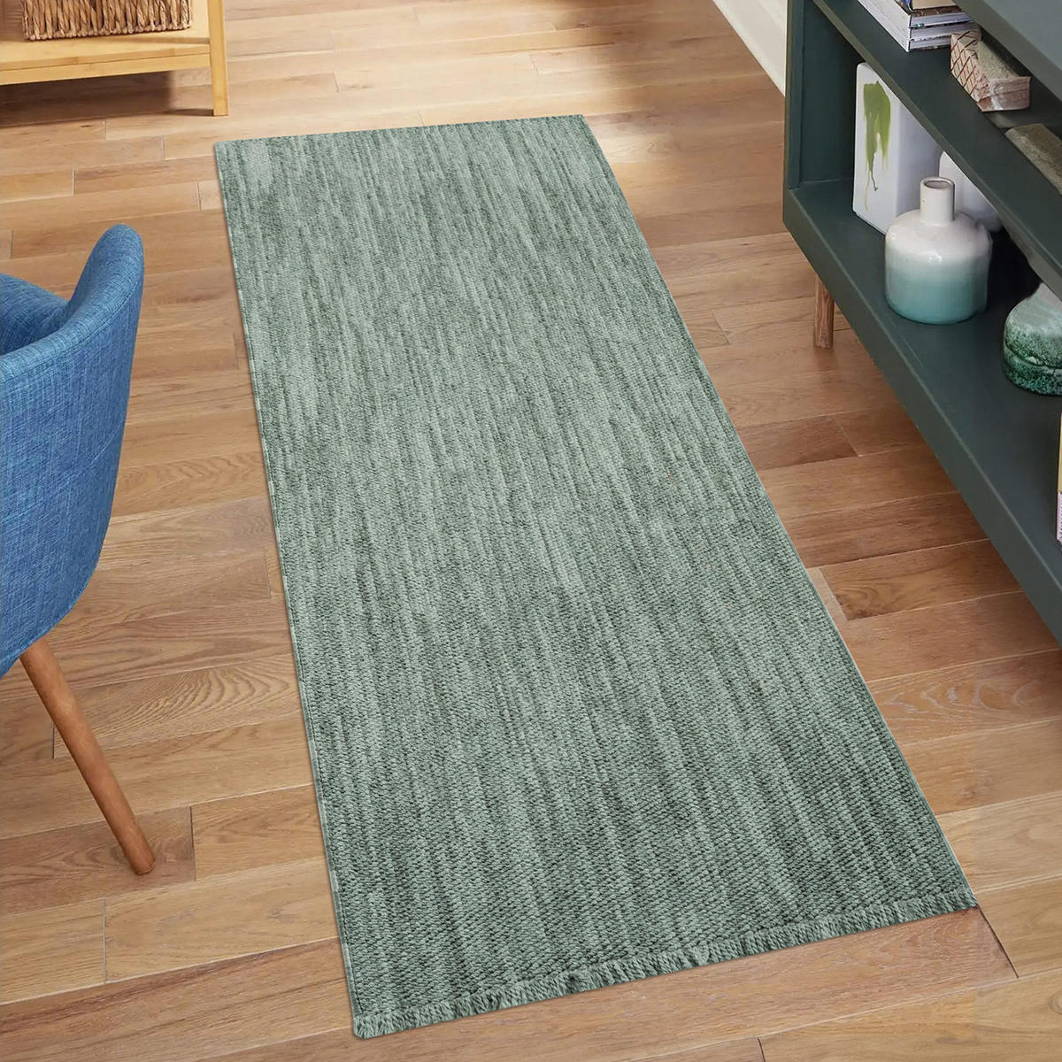 KURZFLOR-TEPPICH Lindo 8843 Grün 80x300 cm - Grün, Textil (80/300cm) - carpet city