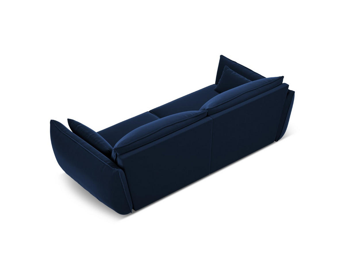 SOFA Kaelle aus Samt königsblau 3 Sitzplätze - Blau, Textil (100/85/208cm) - Micadoni