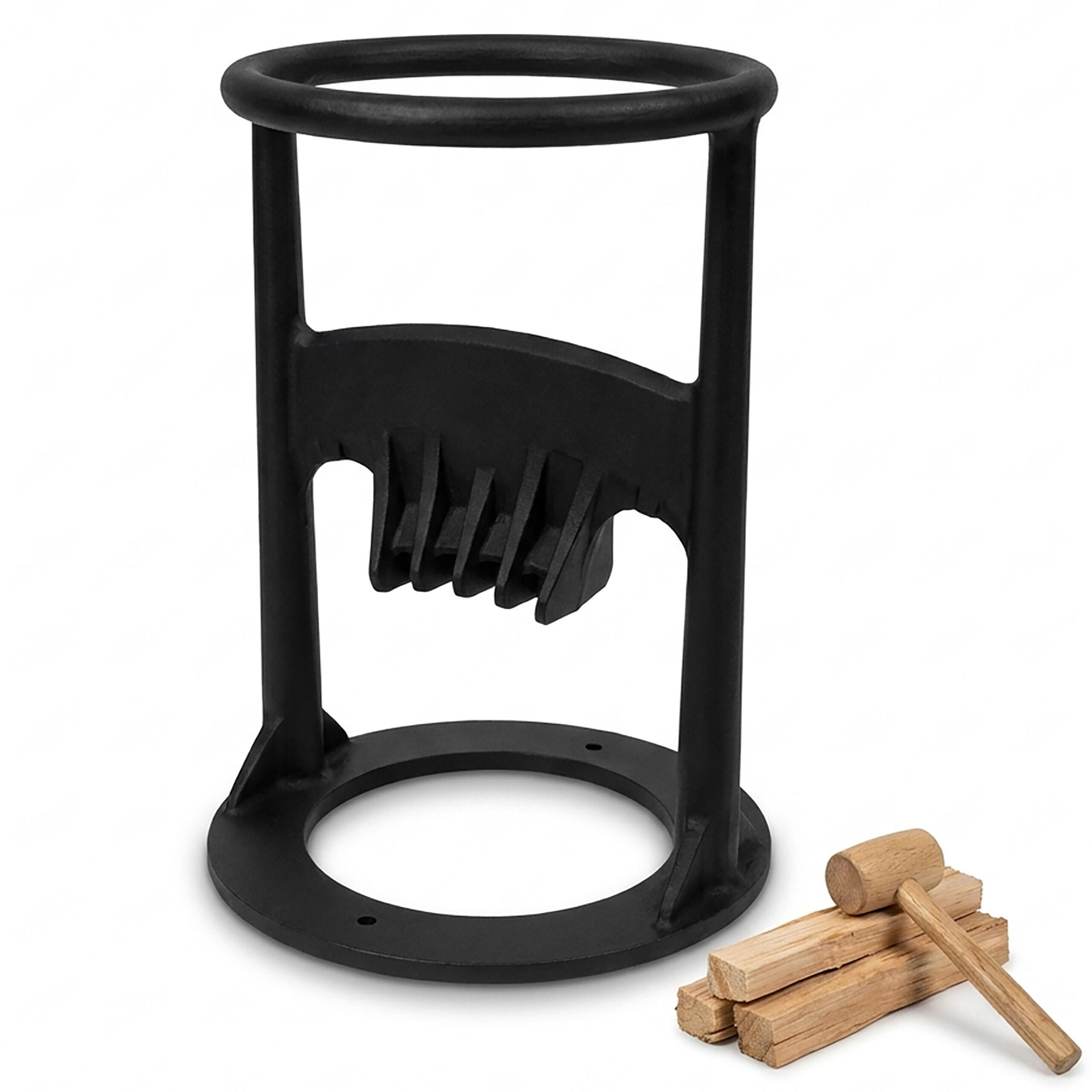 Relaxdays Holzspalter Schwarz 21x30x21 cm