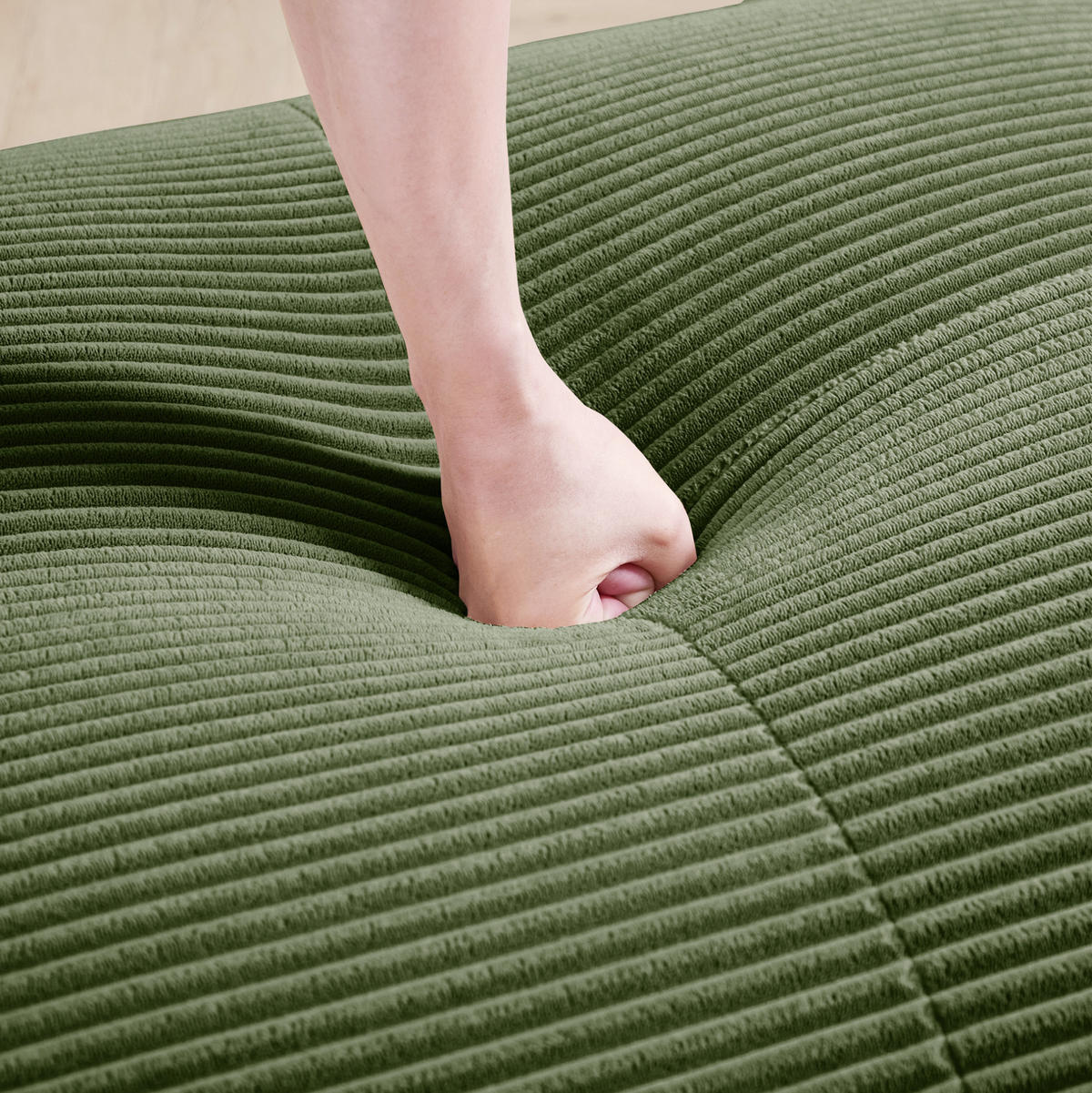 SOFA modulares Ecksofa aus Cordstoff Grün - Grün, Kunststoff (178/75/208.1cm) - Meubliv