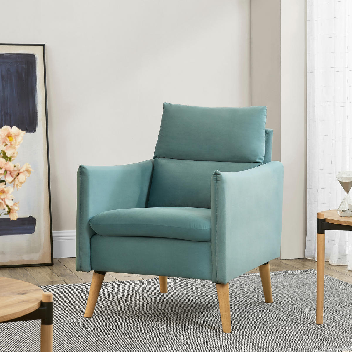 POLSTERSESSEL Eitting - Grün, Textil (64/85/77cm) - [en.casa]