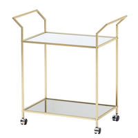 SERVIERWAGEN – Gold, Verspiegelte Ablagen, auf Rollen - Goldfarben, Glas/Metall (73/78/37cm) - KADIMA DESIGN