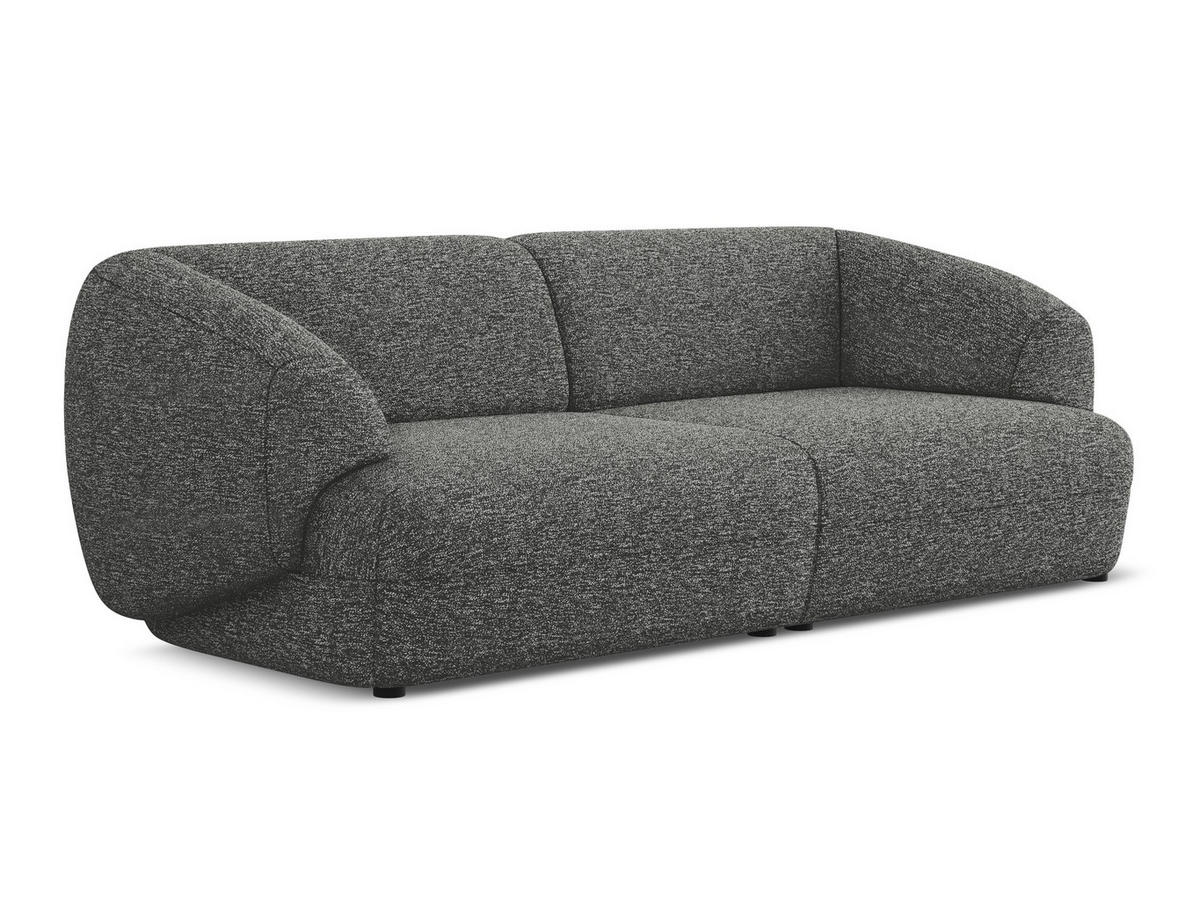 4-SITZER-SOFA Strukturstoff Stoff Grau - Dunkelgrau/Schwarz, Kunststoff/Textil (232/81/98cm) - Makamii