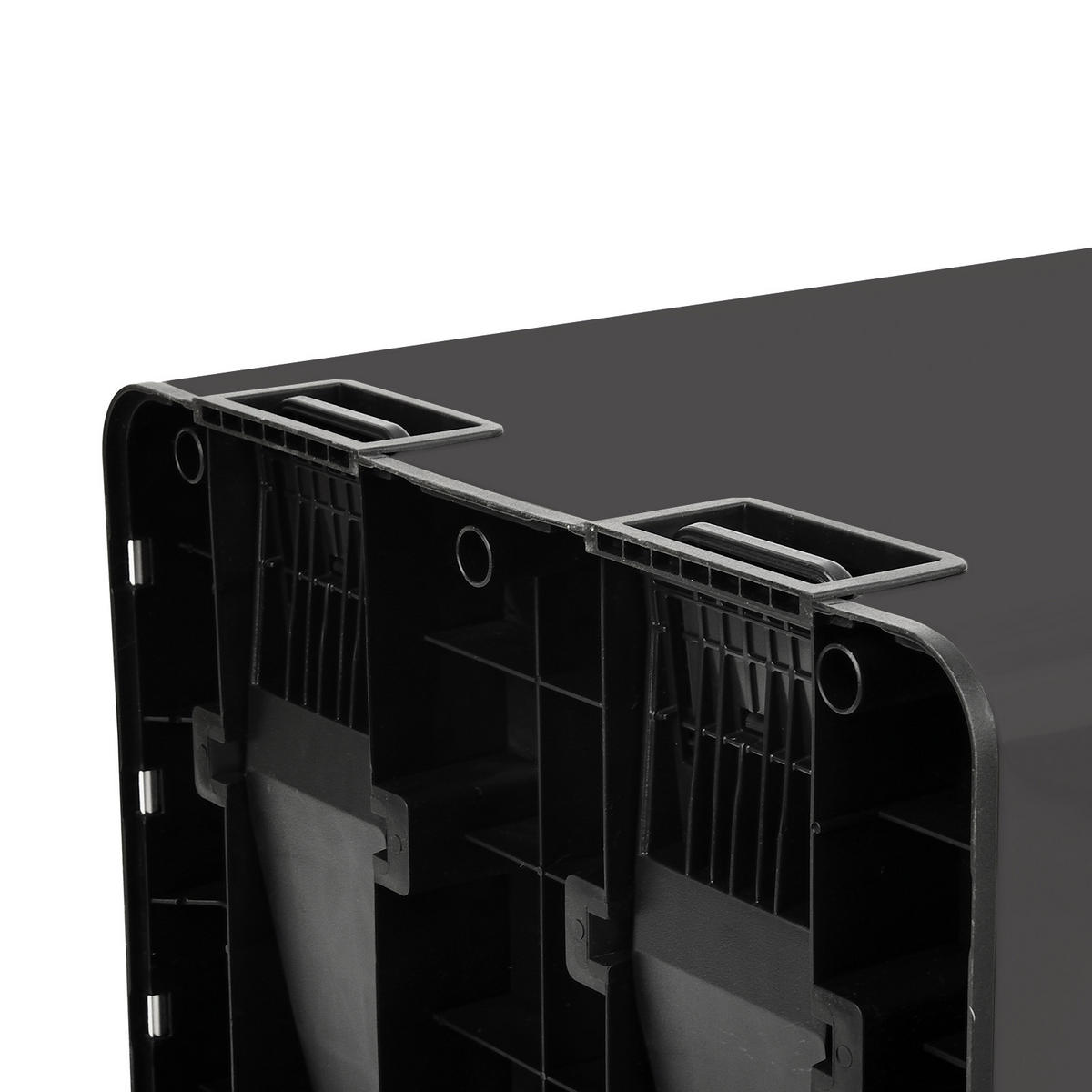 MÜLLTRENNSYSTEM TMH2X30 2x30L 2 Fächer Mülleimer Pulverbeschichteter Stahl Schwarz - Schwarz, Metall (47/72/32cm) - SVITA