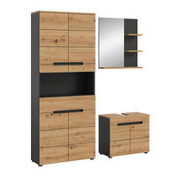 BADMÖBEL Set Canu 3tlg. Bad Kombination (B/H/T: 154x193x34cm) - Eiche Artisan, Holzwerkstoff (154/193/34cm)