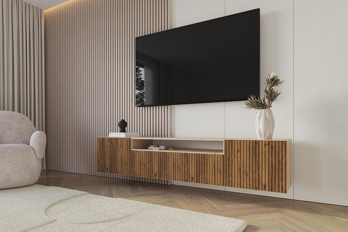 LOWBOARD NOA-2-W 200x40x41 cm - Artisan / Katania - Eiche Wotan, Holzwerkstoff (200/40/41cm) - ALTDECOR