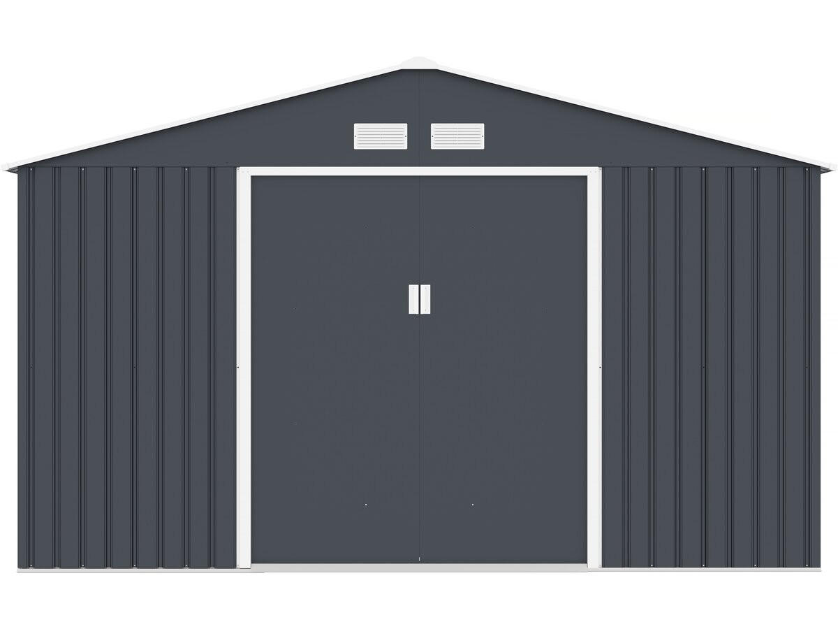 GERÄTESCHUPPEN AUS METALL Vegas Grau - Grau, Metall (446/210/340cm) - Habitat Garten