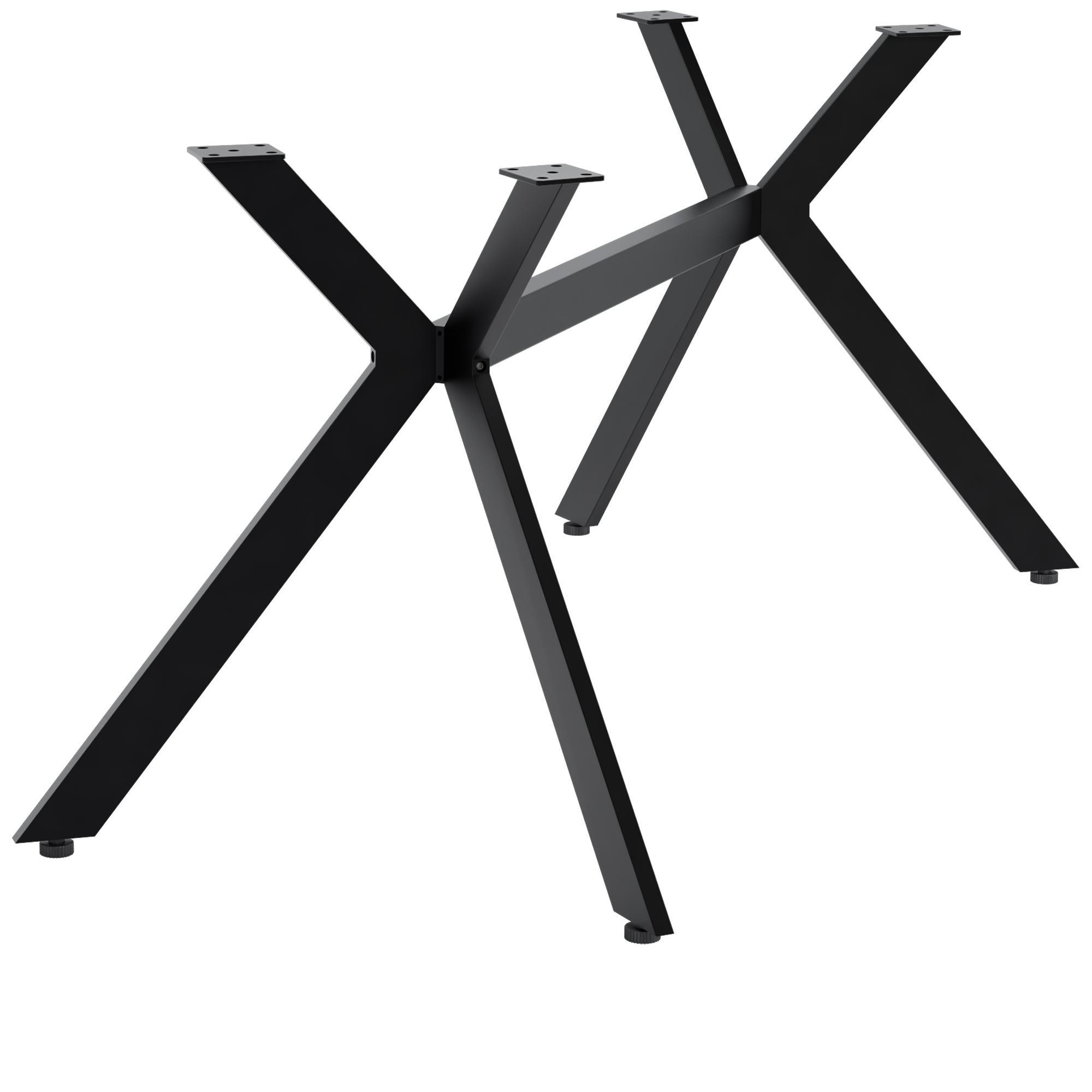 TISCHBEIN eckig 155/93/72 cm Metall Schwarz - Schwarz, Metall (155/72/93cm) - CLP