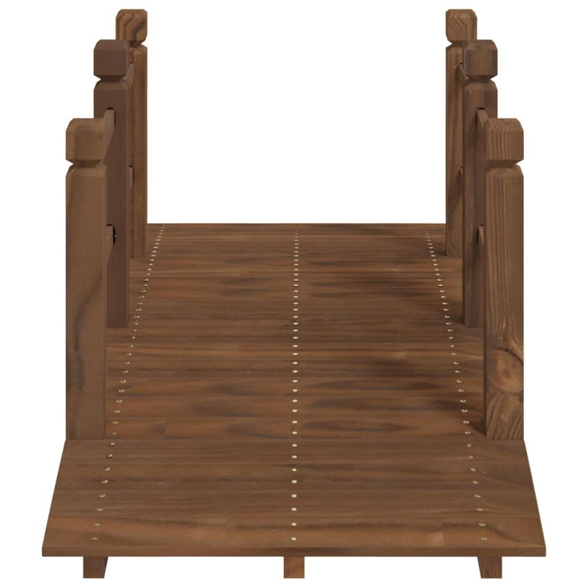 HOLZBRÜCKE mit Geländer ROBBI Braun | 150x67x56cm | Gartenbrücke mit Geländer Teichbrücke - Braun, Holz (67/150/56cm) - DELUKE