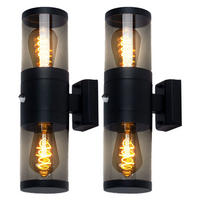 LED AUSSEN-WANDLEUCHTE Edelstahl Schwarz 2er Set - Schwarz, Metall (10.2/42/10.2cm) - Globo Lighting