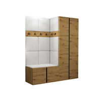 GARDEROBEN-SET Orion III - Eiche Artisan/Weiß, Holzwerkstoff/Kunststoff (158/186/46cm) - MIRJAN24