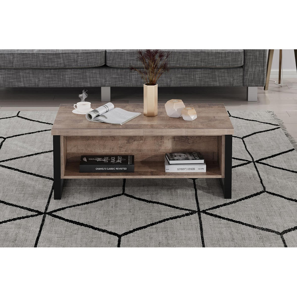 COUCHTISCH Emile Eiche Dekor - Eichefarben, Holzwerkstoff (45/110/110cm) - ebuy24