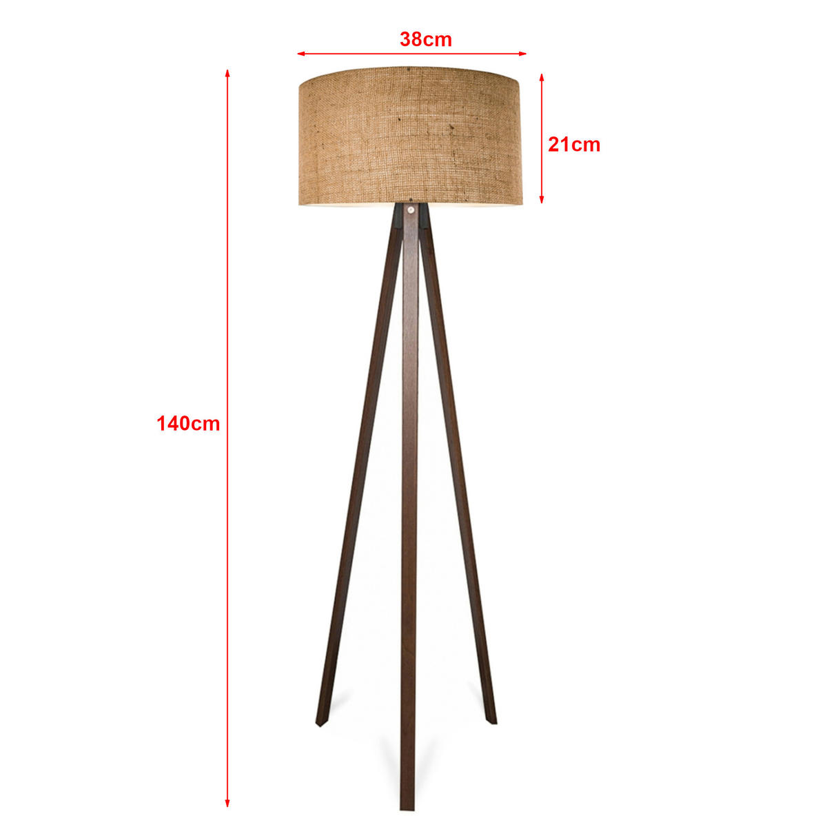 STOJACÍ LAMPY Newport - hnědá, kompozitní dřevo/textil (38/38/140cm) - lux.pro