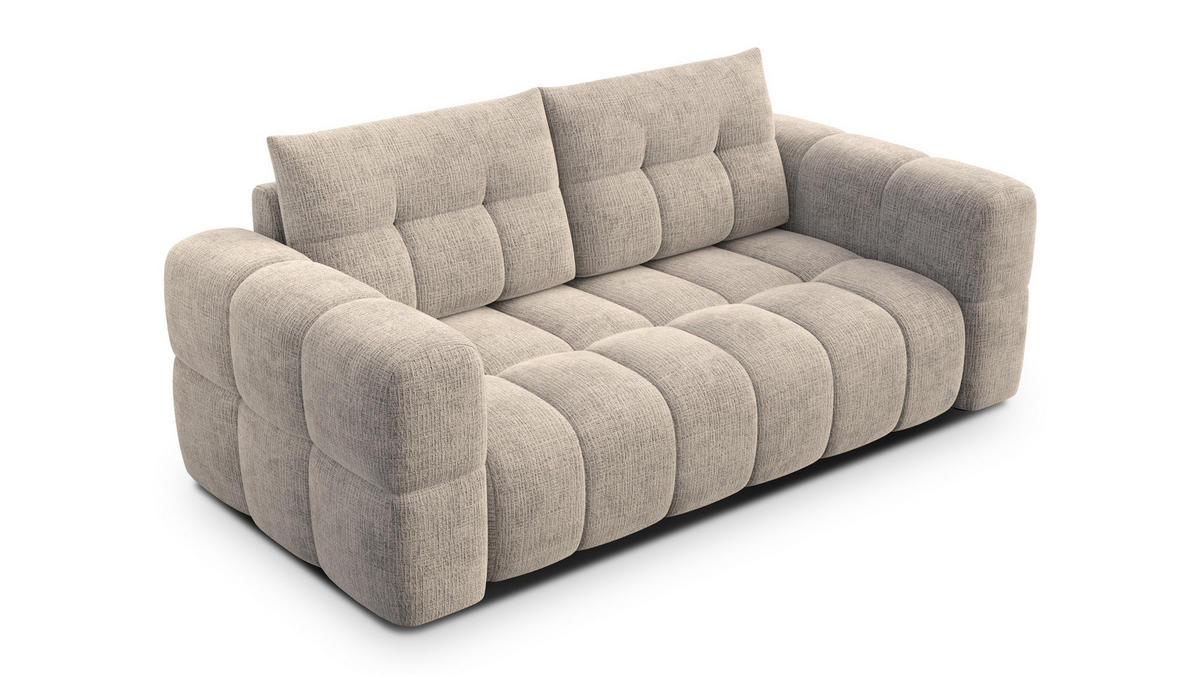 SOFA CLOUDI 2,5-Sitzer, beige - Beige/Schwarz, Holz/Textil (211/89/104cm) - Courtois Laville