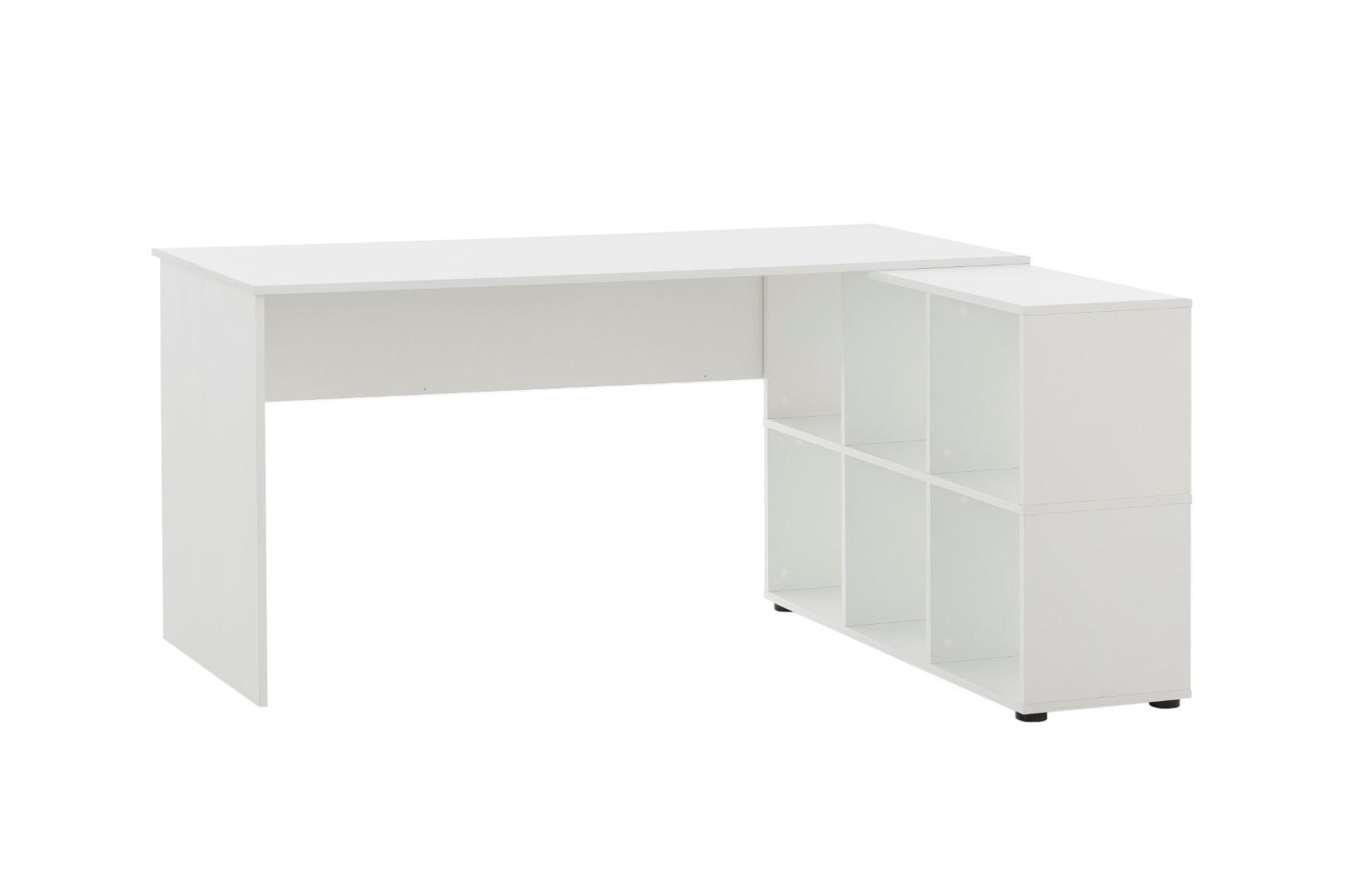 ECKSCHREIBTISCH Jaguar 73,6x150x121,6 cm 6 Fächern Weiß - Weiß, Holz (121.6/150/73.6cm) - PROREGAL