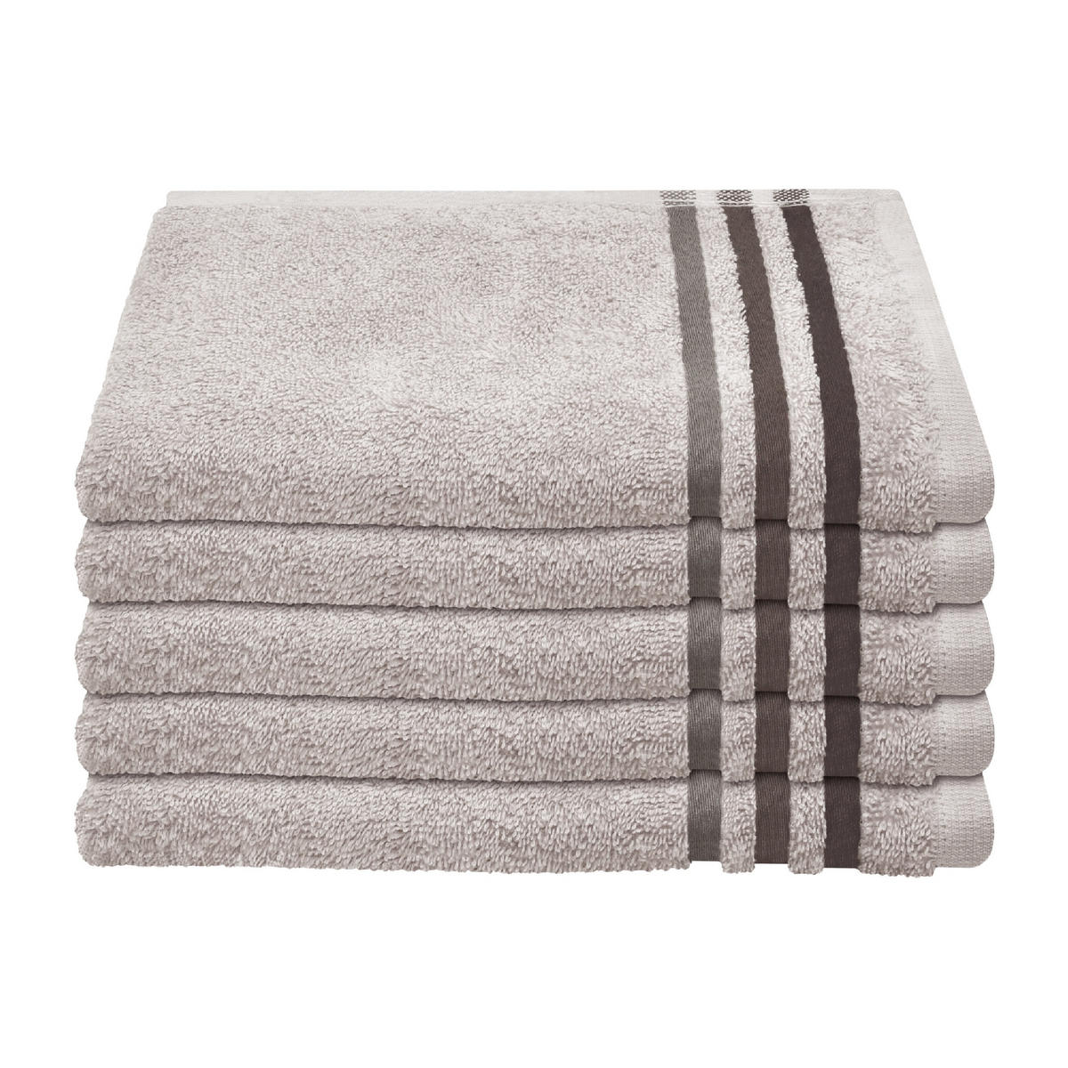 GÄSTETUCHSET Skyline Color - 5-teilig - 30 x 50 cm - Hellgrau - Hellgrau, Textil (30/50cm) - SCHIESSER