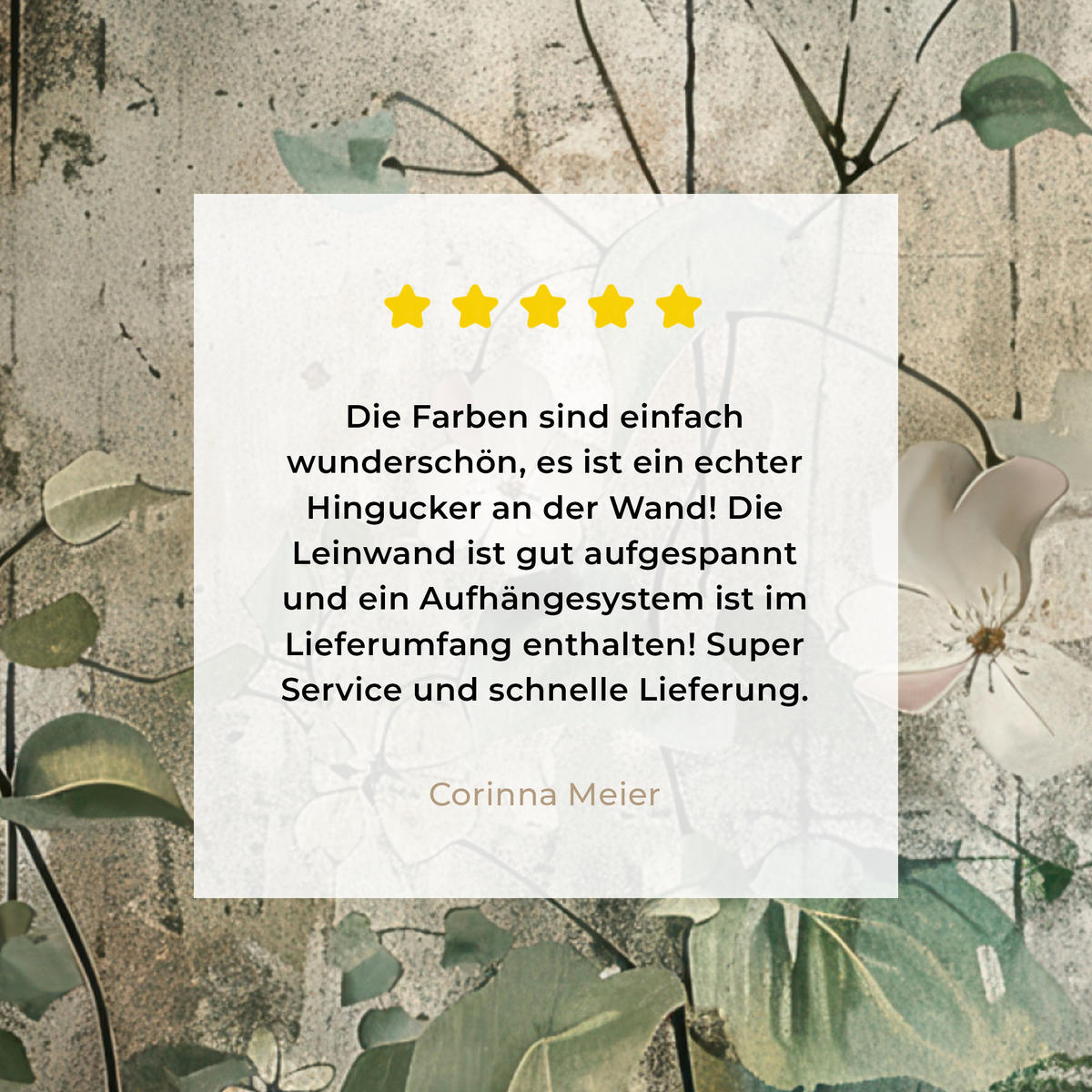 LEINWANDBILD - Blumen - Blätter - Abstrakt - Modern - 50x50 - Room Decor - Grau, Textil (50/50cm) - MuchoWow