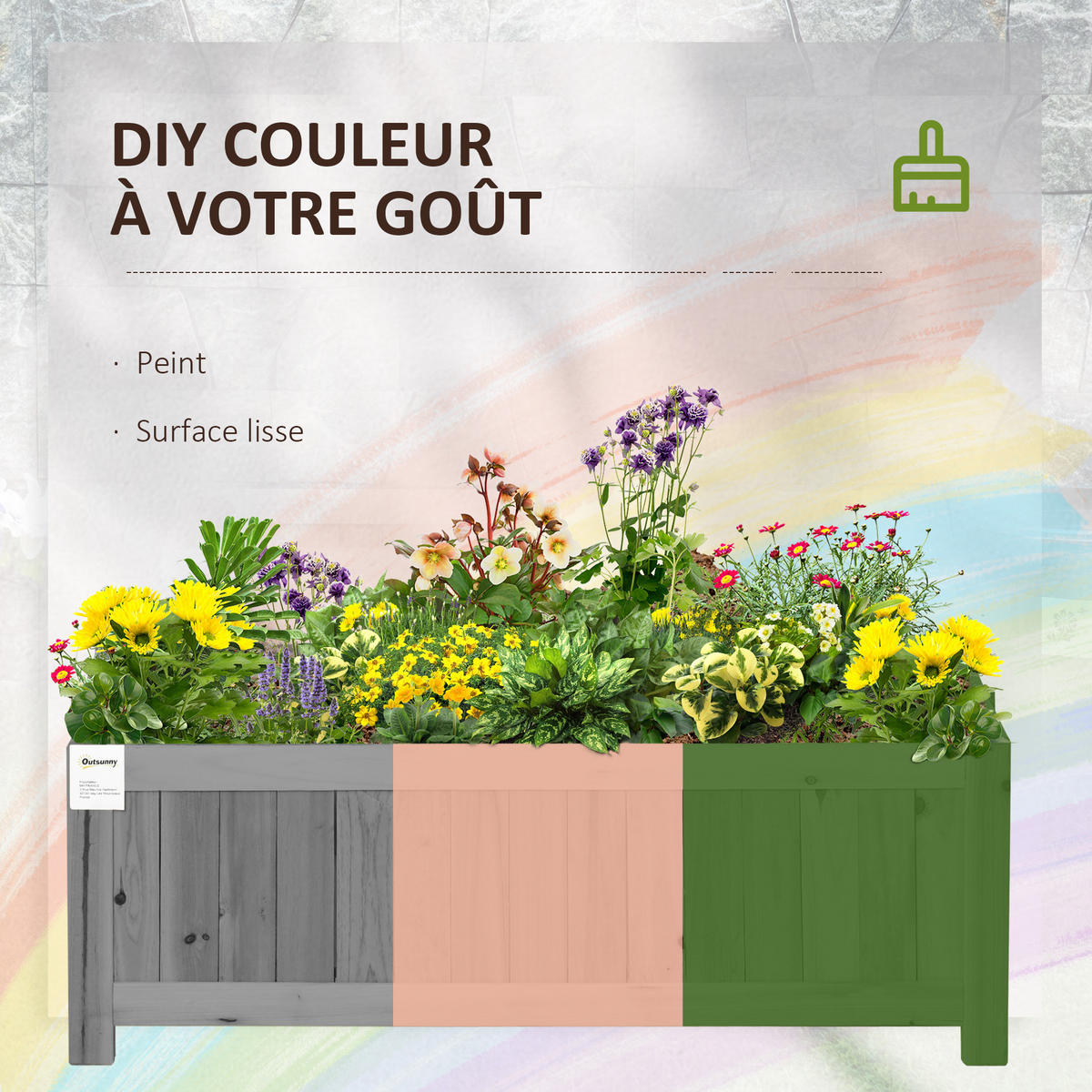 HOCHBEET DE-12285 klappbar, 70/30/25 cm Grau - Grau, Holz (70/25/30cm) - ComfortXL