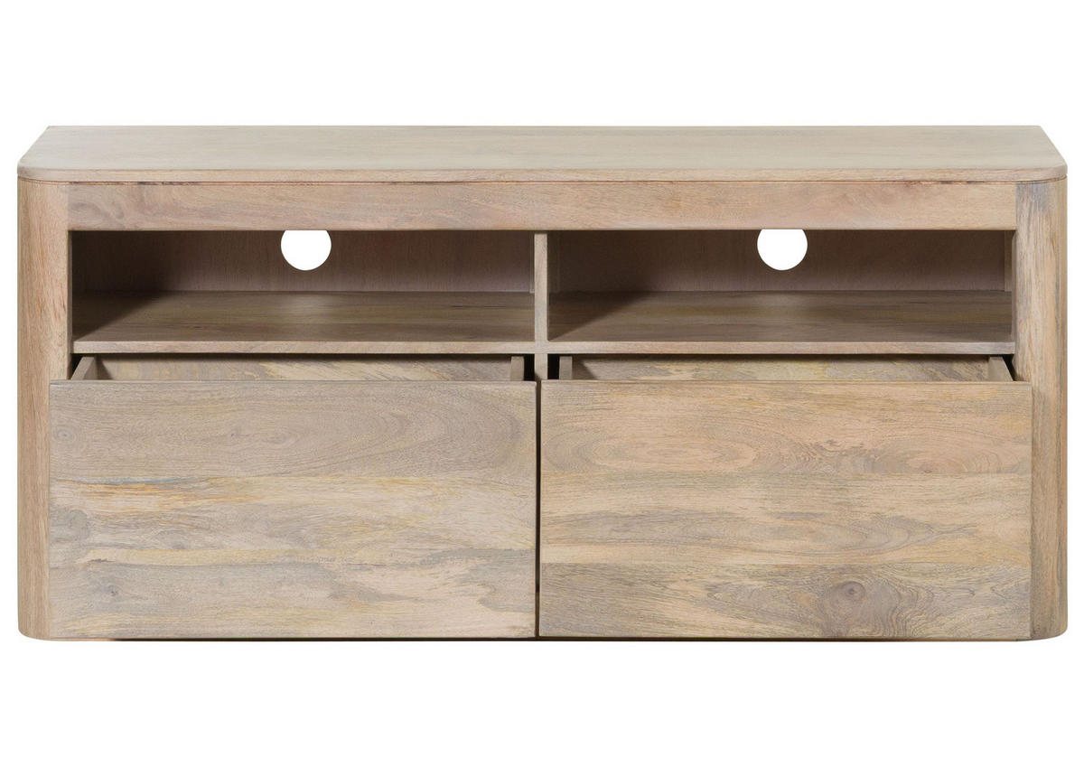 TV-BOARD Mango 130x40x58 weiß lackiert TORONTO #319 - Weiß, Holz (40/58/130cm) - Massivmoebel24