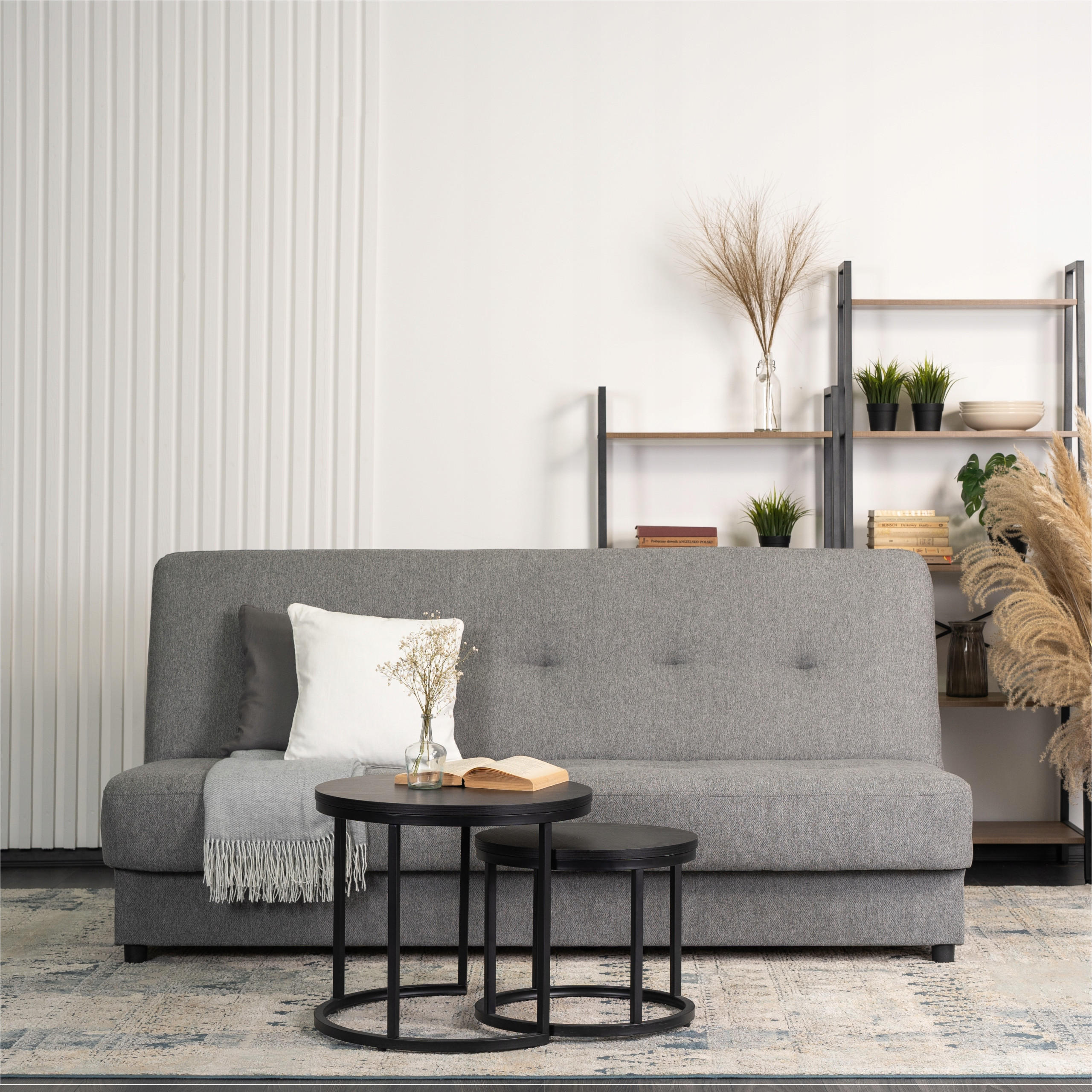 SCHLAFSOFA ARUBA Ausziehbar Grau - Schwarz/Grau, Holz/Textil (188/88/90cm) - makarowski meble