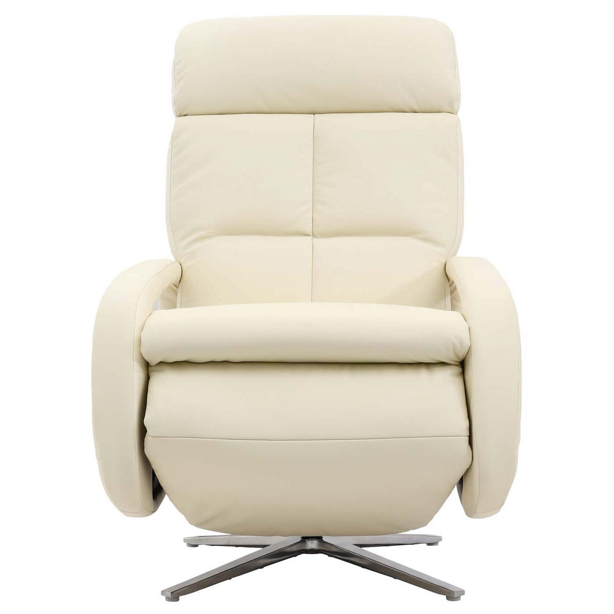 RELAXSESSEL Cremeweiß - Weiß, Leder (70/109/147cm) - MCW