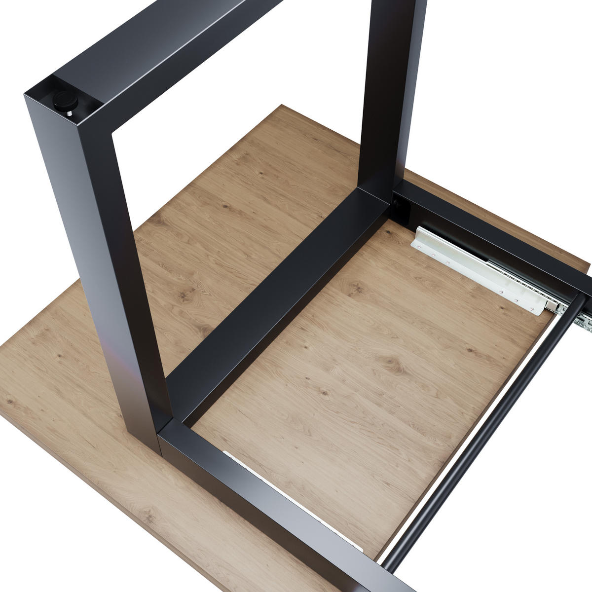TISCHBEINE Eta Split Metall Schwarz 72cm Ausziehbarer - Schwarz, Metall (70/72/140cm) - Metalo Pro