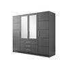 KLEIDERSCHRANK Bali D4 - Silberfarben/Graphitfarben, Holzwerkstoff (196/200/58cm) - MIRJAN24