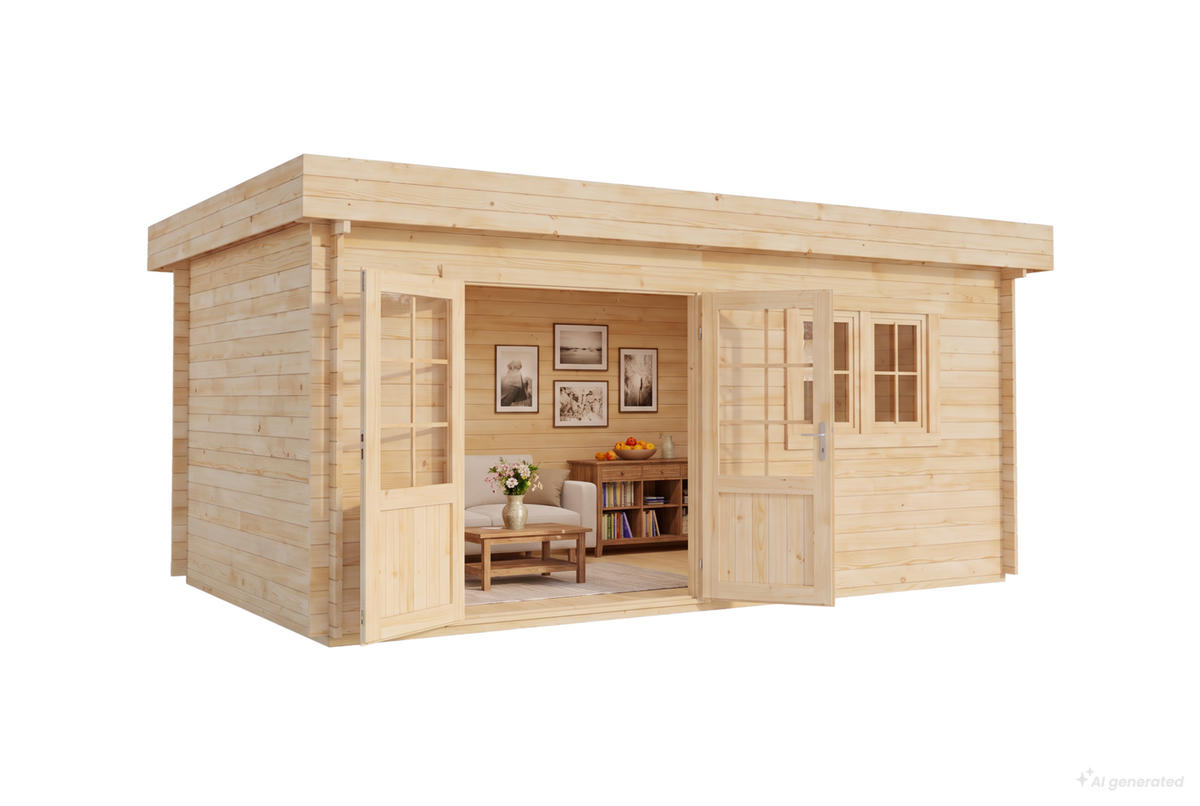 GARTENHAUS Holz Spree Compact - Naturfarben, Holz (520/228/320cm) - Alpholz