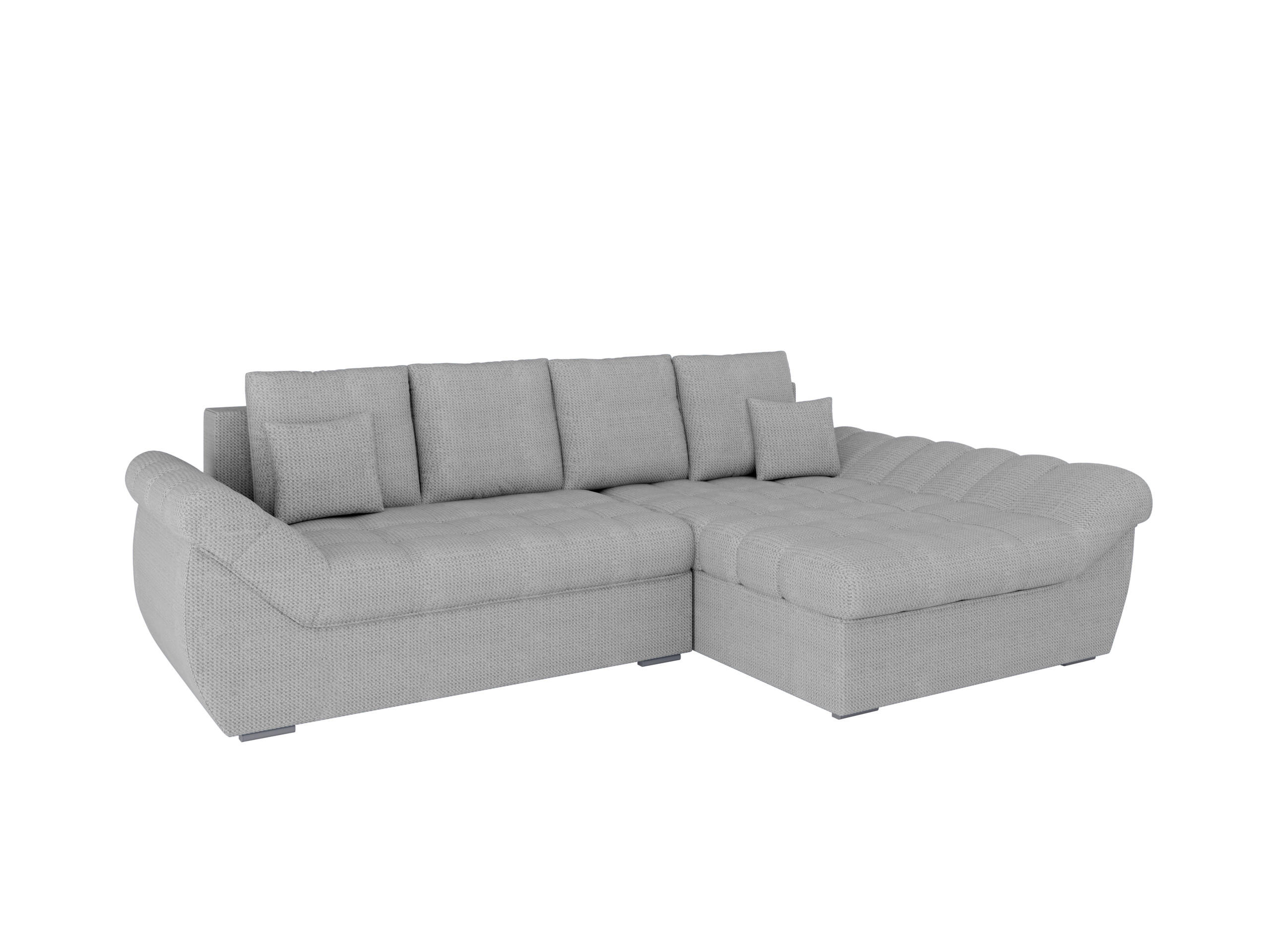 ECKSOFA ZAYA mit Schlaffunktion L-Form, Sofa mit Bettkasten, Wohnzimmersofa, Couch, Soffa, Bettsofa, RECHTS- Hellgrau - Hellgrau, Holz (279/175cm) - Homesy