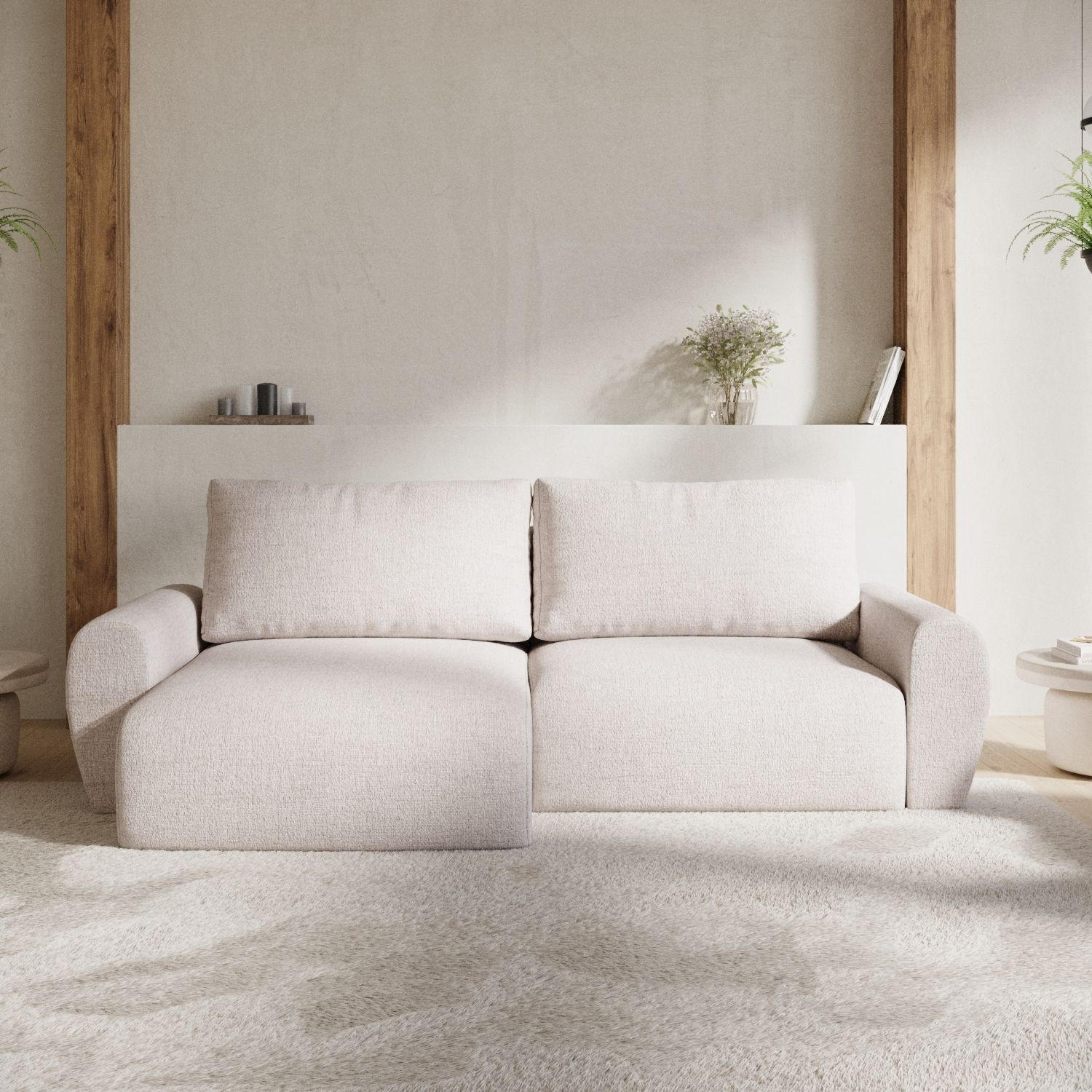 Thumbnail - AltaBeds Ecksofa, Sand, Textil, 3-Sitzer, Füllung: Polyester,Schaumstoff, L-Form, 253x153 cm, Oeko-Tex® Standard 100, Re...