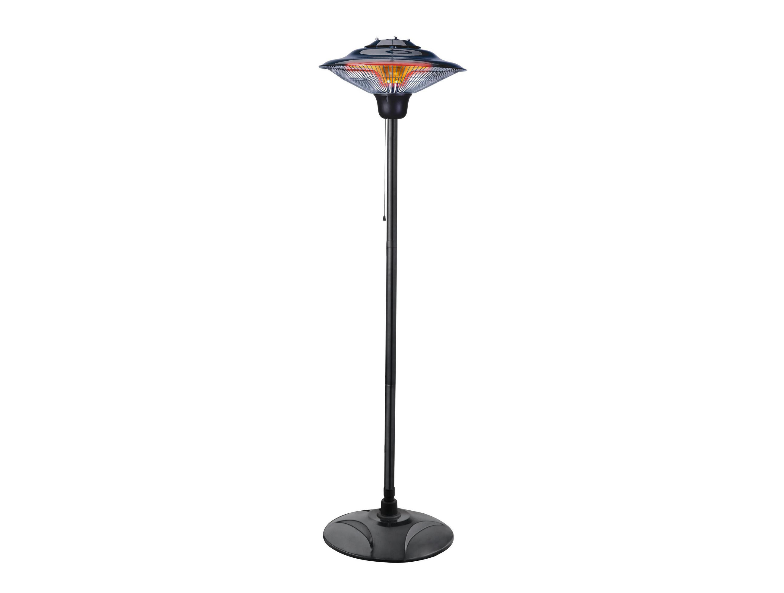 HALOGEN-HEIZUNG auf Standfuß Schwarz outdoortauglich und höhenverstellbar 1500 W - Schwarz, Kunststoff/Metall (51/200/51cm) - Purline
