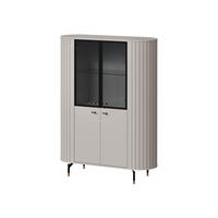 VITRINE Zante 2D2W 01 - Kaschmir/Goldfarben, Holzwerkstoff/Metall (113/155/40cm) - MIRJAN24