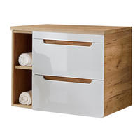 WASCHBECKENSCHRANK Luton-56 - Weiß, Holzwerkstoff (81/62/46cm) - Lomado