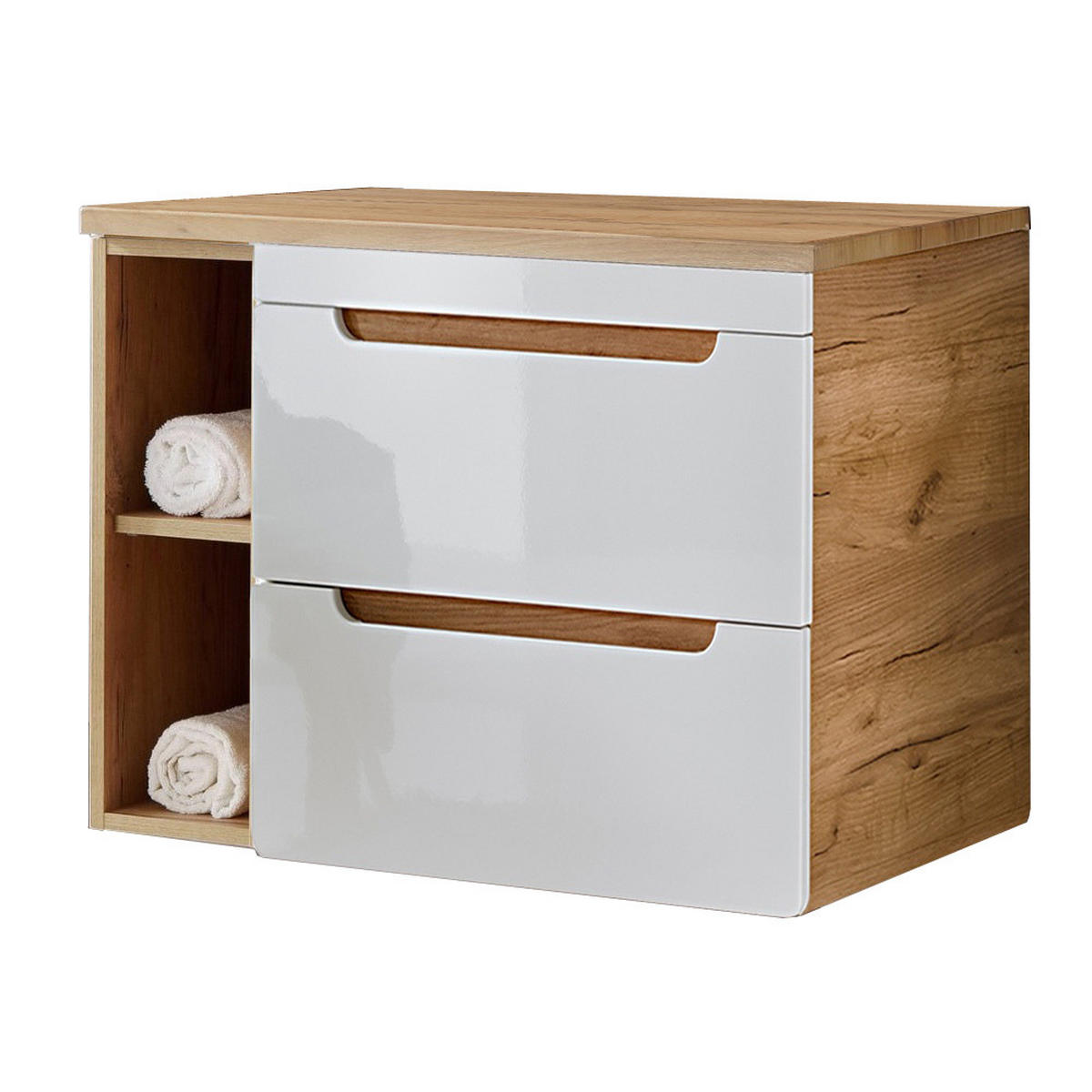 WASCHBECKENSCHRANK Luton-56 - Weiß, Holzwerkstoff (81/62/46cm) - Lomado
