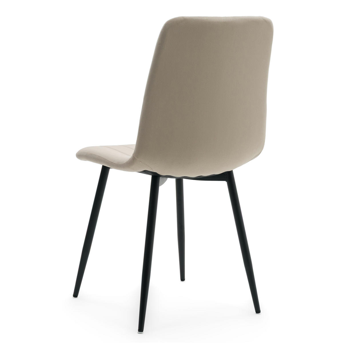 STUHL GELA gepolstert mit Steppung - dunkelbeige - Samt Velours - Schwarz/Braun, Textil/Metall (45/89/53cm) - NEW HOME