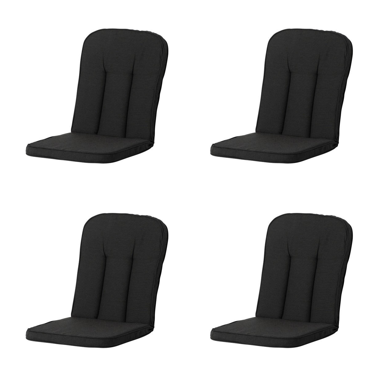 GARTENSTUHLKISSEN Rippe 100/48 cm 4er-Set - Schwarz, Textil (48/5/100cm) - Madison