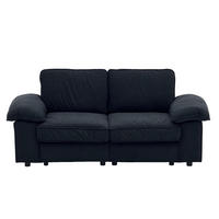 2-SITZER Sofa mit Stauraum Stoffbezug und Holzrahmen 201/91/89 cm Schwarz - Schwarz, Textil (91/89/201cm) - Redom