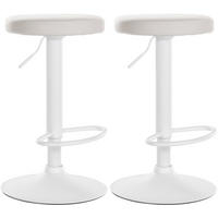 BARHOCKER Ponte Set 2-teilig 60-81 cm Weiß Kunstleder - Weiß, Leder (38.5/60/38.5cm) - furnicato