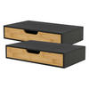 WANDREGAL-SET 2 TLG. Bokn - Schwarz, Holz (40/8/24cm) - [en.casa]