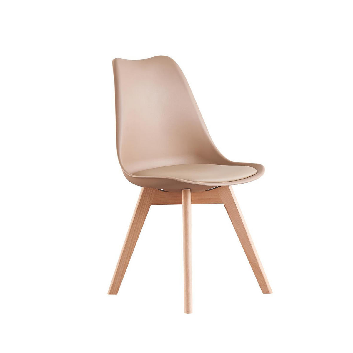 ESSZIMMERSTUHL Kunststoff 4-teilig Hellbraun - Beige, Kunststoff (48/83/44cm) - Life Interiors