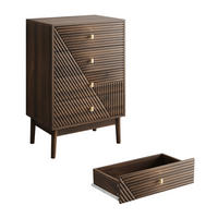 KOMMODE 60/40/90 cm in Walnuss mit 4 Schubladen im Mid-Century-Stil - Walnussfarben, Holzwerkstoff (60/90/40cm) - BEAOK