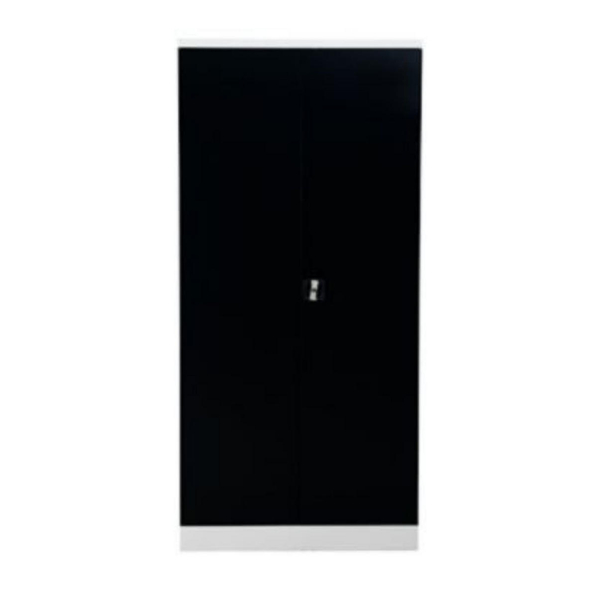 STAHLSCHRANK Bee mit 5 lackierten Fachböden 195x92x60 cm Korpusfarbe Verkehrsweiß Frontfarbe Schwarz - Schwarz, Metall (92/195/60cm)