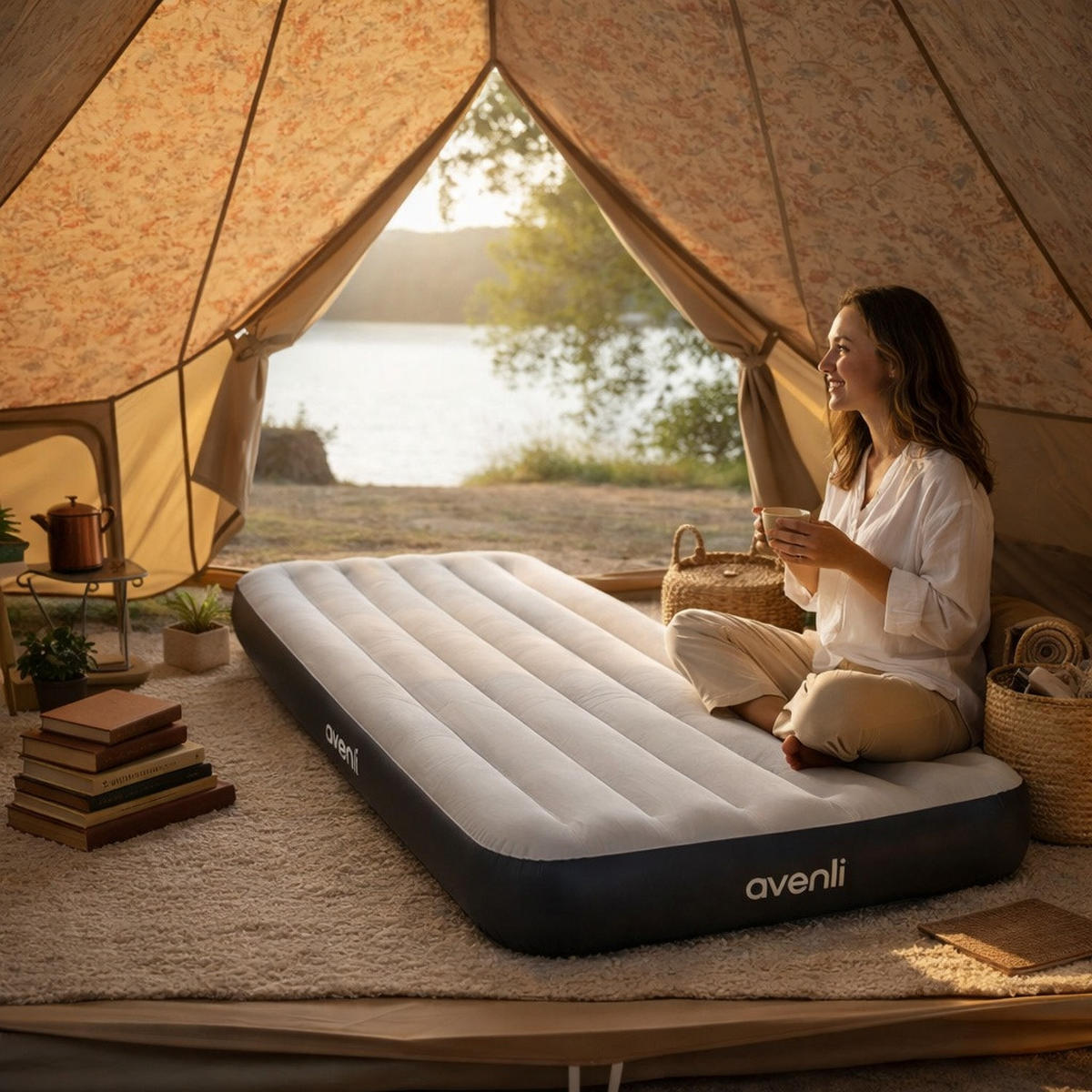 LUFTBETT Luftmatratze Camping BeamRest grau 191x99x25cm - Grau, Kunststoff (99/191cm) - Avenli