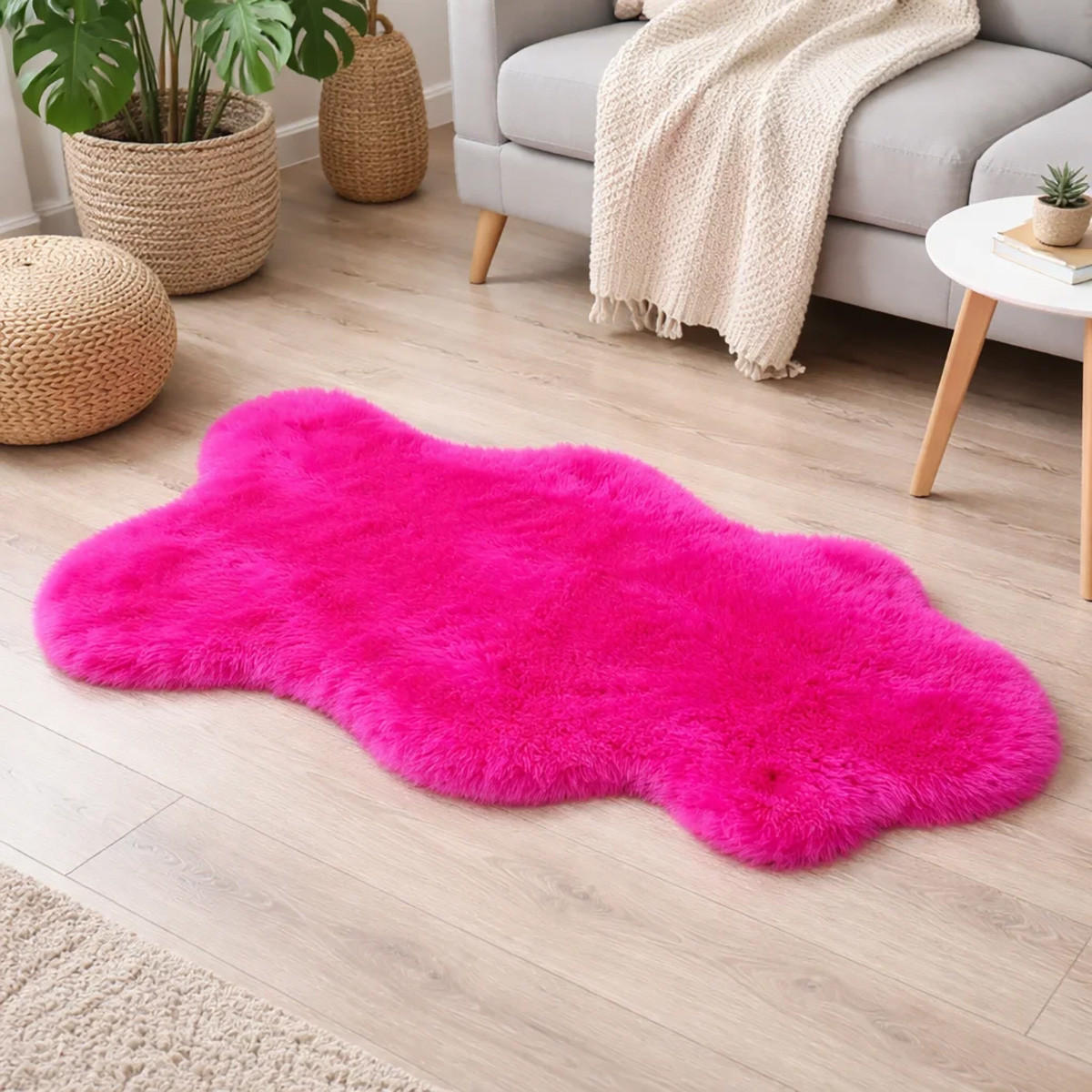 SCHAFFELL Premium Merino Lammfell Pink geschoren ca. 105 cm - Pink, Fell (55/105cm) - Provellus