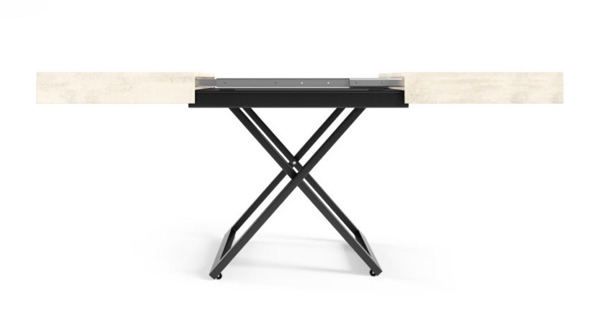 TISCH Weiß SIENNA Modern U-Förmige Beine Chromix - Weiß, Holzwerkstoff (80/80/80cm) - Sepro Meble