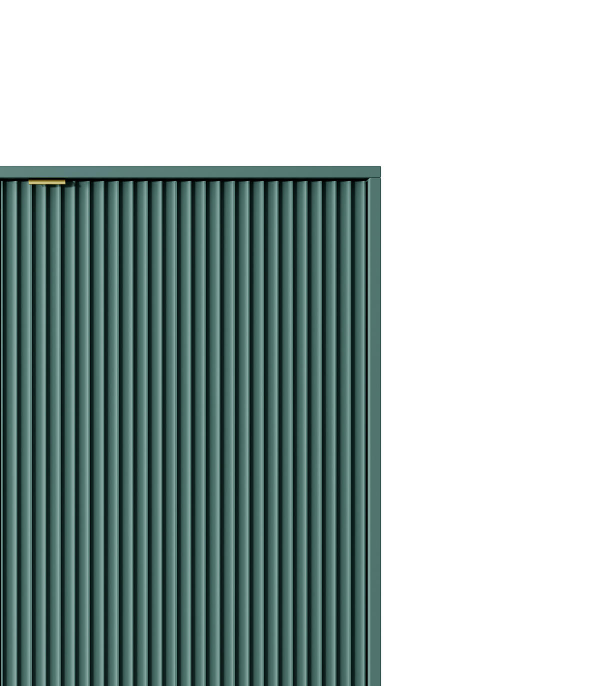 HOCHKOMMODE NOVA Geriffelt, 2-Türen, KOMMODE Schwarz, Goldfüße 104x39x cm Labrador - Türkis/Goldfarben, Holzwerkstoff/Kunststoff (104/125/39cm) - DomoHome